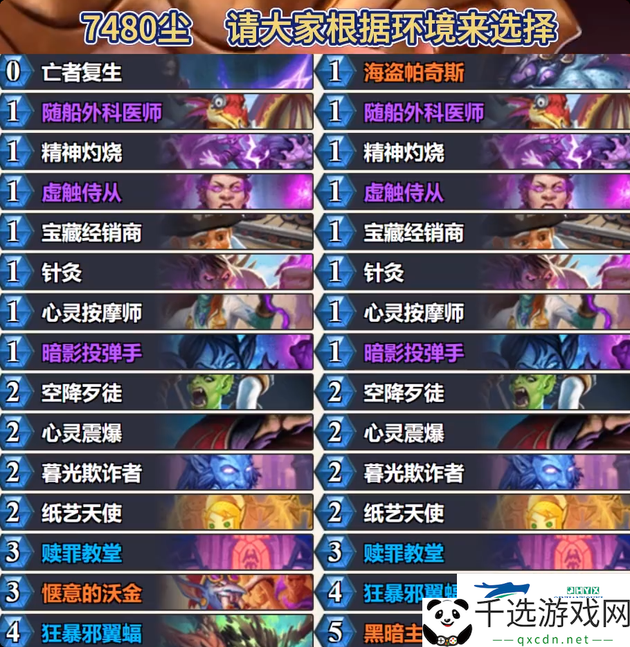 炉石传说狂野快攻暗牧​推荐2月-炉石传说狂野快攻暗牧卡组代码